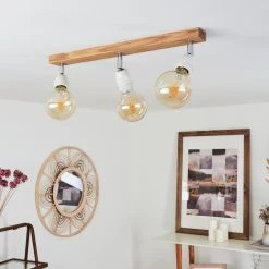 Hofstein Musland Deckenleuchte Chrom, Weiß, Holz dunkel, 3-flammig -Bürolampen Verkäufe musland deckenleuchte h3441305 9