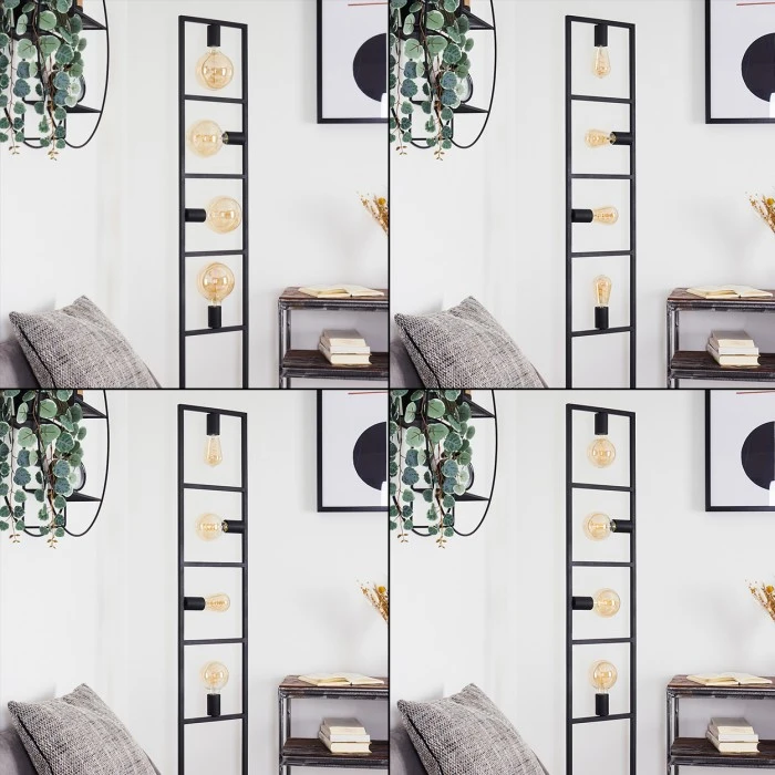 Hofstein Nanbong Stehleuchte Schwarz, 4-flammig 2 Hofstein Nanbong Stehleuchte Schwarz, 4-flammig – Bild 2