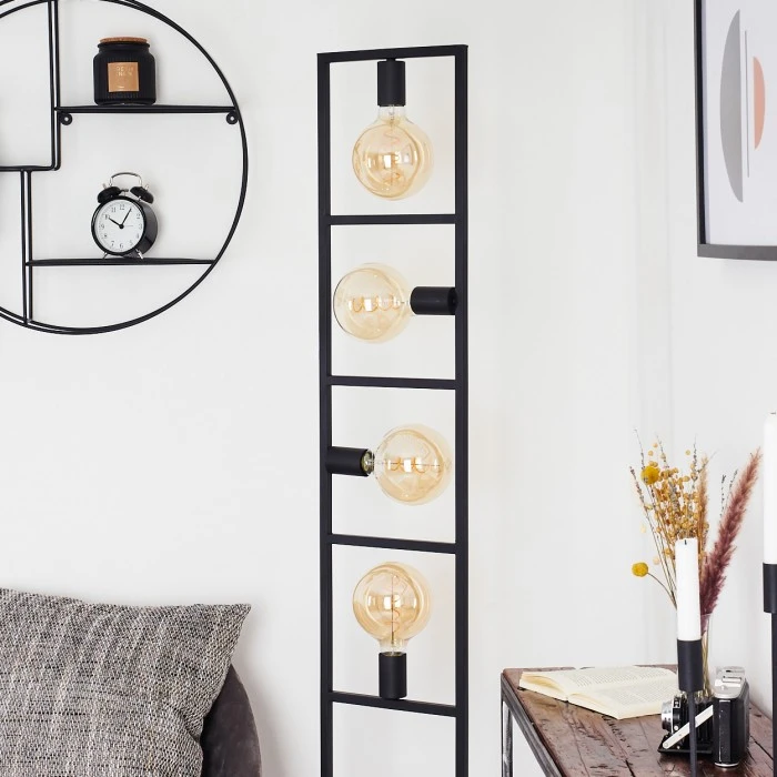 Hofstein Nanbong Stehleuchte Schwarz, 4-flammig 12 Hofstein Nanbong Stehleuchte Schwarz, 4-flammig – Bild 12