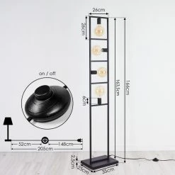 Hofstein Nanbong Stehleuchte Schwarz, 4-flammig 15 Hofstein Nanbong Stehleuchte Schwarz, 4-flammig -Bürolampen Verkäufe nanbong stehleuchte h3409657 3