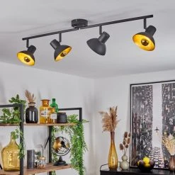 Hofstein Neiden Deckenleuchte Schwarz-Gold, 4-flammig -Bürolampen Verkäufe neiden deckenleuchte h3092507 do1 8