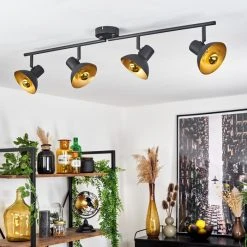 Hofstein Neiden Deckenleuchte Schwarz-Gold, 4-flammig -Bürolampen Verkäufe neiden deckenleuchte h3092507 do1 9