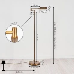 Hofstein Norrlida Stehleuchte LED Messing, 1-flammig -Bürolampen Verkäufe norrlida stehleuchte h3426067 3