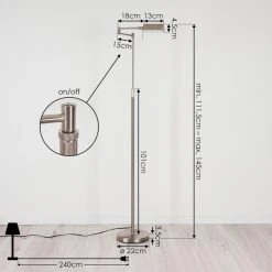 Hofstein Norrlida Stehleuchte LED Nickel-Matt, 1-flammig -Bürolampen Verkäufe norrlida stehleuchte h3426081 3