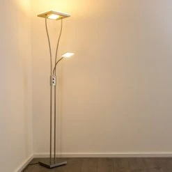 Hofstein Notigi Deckenfluter LED Nickel-Matt, 2-flammig, Fernbedienung, Farbwechsler -Bürolampen Verkäufe notigi deckenfluter h000632 11