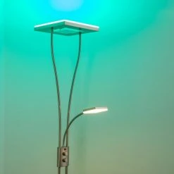 Hofstein Notigi Deckenfluter LED Nickel-Matt, 2-flammig, Fernbedienung, Farbwechsler -Bürolampen Verkäufe notigi deckenfluter h000632 15