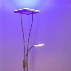 Hofstein Notigi Deckenfluter LED Nickel-Matt, 2-flammig, Fernbedienung, Farbwechsler -Bürolampen Verkäufe notigi deckenfluter h000632 16