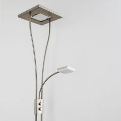 Hofstein Notigi Deckenfluter LED Nickel-Matt, 2-flammig, Fernbedienung, Farbwechsler -Bürolampen Verkäufe notigi deckenfluter h000632 27