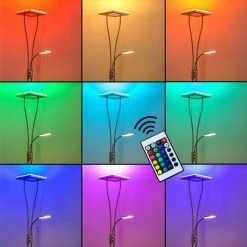 Hofstein Notigi Deckenfluter LED Nickel-Matt, 2-flammig, Fernbedienung, Farbwechsler -Bürolampen Verkäufe notigi deckenfluter h000632 3