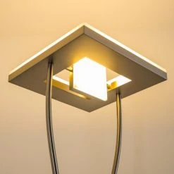 Hofstein Notigi Deckenfluter LED Nickel-Matt, 2-flammig, Fernbedienung, Farbwechsler -Bürolampen Verkäufe notigi deckenfluter h000632 6