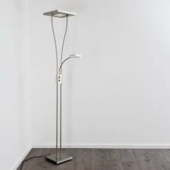 Hofstein Notigi Deckenfluter LED Nickel-Matt, 2-flammig, Fernbedienung, Farbwechsler -Bürolampen Verkäufe notigi deckenfluter h000632 8