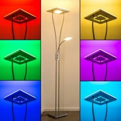 Hofstein Notigi Deckenfluter LED Nickel-Matt, 2-flammig, Fernbedienung, Farbwechsler -Bürolampen Verkäufe notigi deckenfluter h000632 9