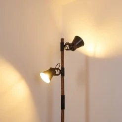 Hofstein Oksbol Stehleuchte Grau, Dunkelbraun, Stahl gebürstet, 2-flammig -Bürolampen Verkäufe oksbol stehleuchte h3350362 10