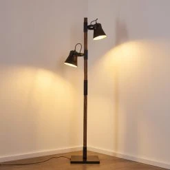 Hofstein Oksbol Stehleuchte Grau, Dunkelbraun, Stahl gebürstet, 2-flammig -Bürolampen Verkäufe oksbol stehleuchte h3350362 13