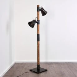 Hofstein Oksbol Stehleuchte Grau, Dunkelbraun, Stahl gebürstet, 2-flammig -Bürolampen Verkäufe oksbol stehleuchte h3350362 14