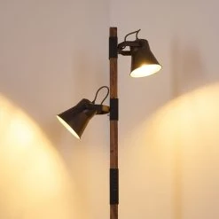 Hofstein Oksbol Stehleuchte Grau, Dunkelbraun, Stahl gebürstet, 2-flammig -Bürolampen Verkäufe oksbol stehleuchte h3350362 3