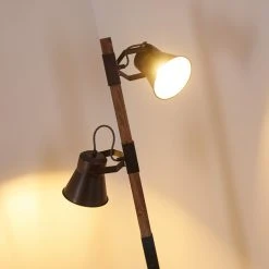 Hofstein Oksbol Stehleuchte Grau, Dunkelbraun, Stahl gebürstet, 2-flammig -Bürolampen Verkäufe oksbol stehleuchte h3350362 8