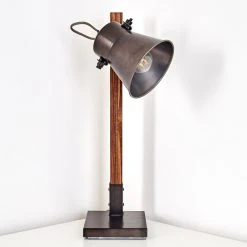 Hofstein Oksbol Tischleuchte Grau, Dunkelbraun, Stahl gebürstet, 1-flammig -Bürolampen Verkäufe oksbol tischleuchte h3349588 11