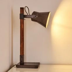 Hofstein Oksbol Tischleuchte Grau, Dunkelbraun, Stahl gebürstet, 1-flammig -Bürolampen Verkäufe oksbol tischleuchte h3349588 14