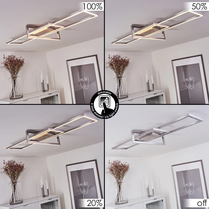 Hofstein Omega Deckenleuchte LED Nickel-Matt, 1-flammig 2 Hofstein Omega Deckenleuchte LED Nickel-Matt, 1-flammig – Bild 2