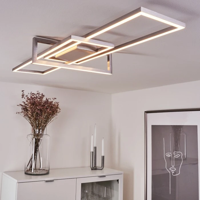 Hofstein Omega Deckenleuchte LED Nickel-Matt, 1-flammig 9 Hofstein Omega Deckenleuchte LED Nickel-Matt, 1-flammig – Bild 9