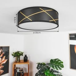 Hofstein Opatija Deckenleuchte LED Schwarz, Wei&szlig;, Gold, 1-flammig -Bürolampen Verkäufe opatija deckenleuchte h3438206 3