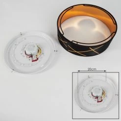 Hofstein Opatija Deckenleuchte LED Schwarz, Wei&szlig;, Gold, 1-flammig -Bürolampen Verkäufe opatija deckenleuchte h3438206 4