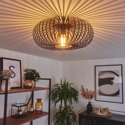 Hofstein Oravi Deckenleuchte Schwarz, 1-flammig