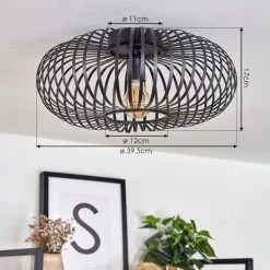 Hofstein Oravi Deckenleuchte Schwarz, 1-flammig -Bürolampen Verkäufe oravi deckenleuchte h3442708 3