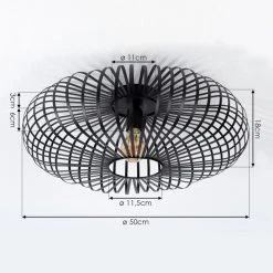 Hofstein Oravi Deckenleuchte Schwarz, 1-flammig -Bürolampen Verkäufe oravi deckenleuchte h3444467 3