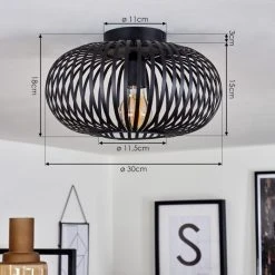 Hofstein Oravi Deckenleuchte Schwarz, 1-flammig 15 Hofstein Oravi Deckenleuchte Schwarz, 1-flammig -Bürolampen Verkäufe oravi deckenleuchte h3444504 3