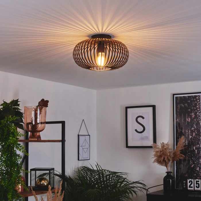 Hofstein Oravi Deckenleuchte Schwarz, 1-flammig 7 Hofstein Oravi Deckenleuchte Schwarz, 1-flammig – Bild 7