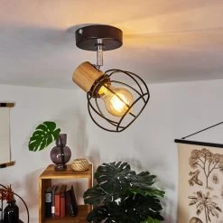 Hofstein Orkanger Deckenleuchte Chrom, Schwarz, 1-flammig