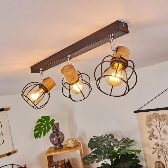 Hofstein Orkanger Deckenleuchte Chrom, Schwarz, Naturfarben, 3-flammig 10 Hofstein Orkanger Deckenleuchte Chrom, Schwarz, Naturfarben, 3-flammig – Bild 10