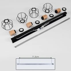 Hofstein Orkanger Deckenleuchte Chrom, Schwarz, Naturfarben, 4-flammig 16 Hofstein Orkanger Deckenleuchte Chrom, Schwarz, Naturfarben, 4-flammig -Bürolampen Verkäufe orkanger deckenleuchte h3441626 4
