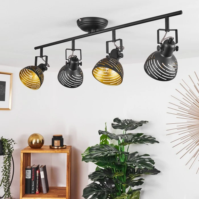 Hofstein Osina Deckenleuchte Chrom, Schwarz, 4-flammig 2 Hofstein Osina Deckenleuchte Chrom, Schwarz, 4-flammig – Bild 2