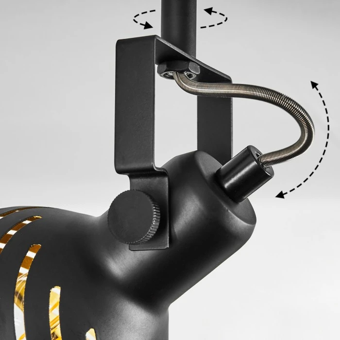 Hofstein Osina Deckenleuchte Chrom, Schwarz, 4-flammig 3 Hofstein Osina Deckenleuchte Chrom, Schwarz, 4-flammig – Bild 3