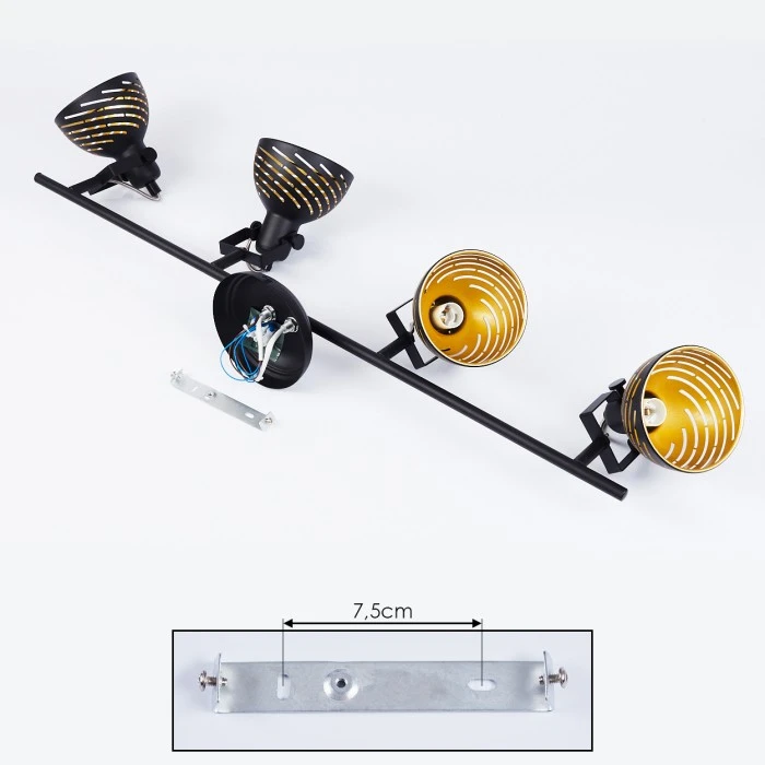 Hofstein Osina Deckenleuchte Chrom, Schwarz, 4-flammig 5 Hofstein Osina Deckenleuchte Chrom, Schwarz, 4-flammig – Bild 5