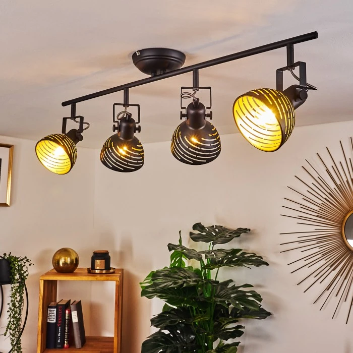 Hofstein Osina Deckenleuchte Chrom, Schwarz, 4-flammig 8 Hofstein Osina Deckenleuchte Chrom, Schwarz, 4-flammig – Bild 8