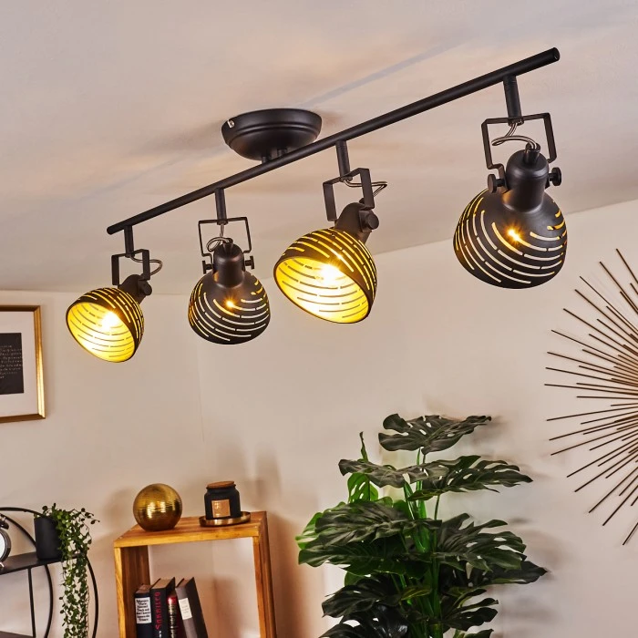 Hofstein Osina Deckenleuchte Chrom, Schwarz, 4-flammig 9 Hofstein Osina Deckenleuchte Chrom, Schwarz, 4-flammig – Bild 9