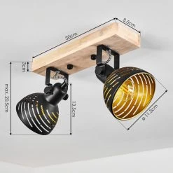 Hofstein Osina Deckenleuchte Schwarz, Braun, 2-flammig -Bürolampen Verkäufe osina deckenleuchte h3018774 3