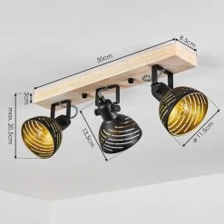Hofstein Osina Deckenleuchte Schwarz, Braun, 3-flammig -Bürolampen Verkäufe osina deckenleuchte h3018781 3