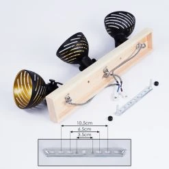 Hofstein Osina Deckenleuchte Schwarz, Braun, 3-flammig -Bürolampen Verkäufe osina deckenleuchte h3018781 4