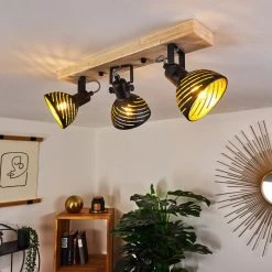 Hofstein Osina Deckenleuchte Schwarz, Braun, 3-flammig -Bürolampen Verkäufe osina deckenleuchte h3018781 8