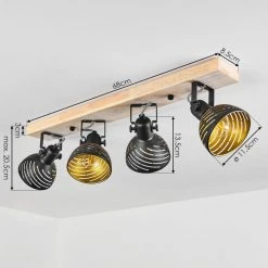 Hofstein Osina Deckenleuchte Schwarz, Braun, 4-flammig -Bürolampen Verkäufe osina deckenleuchte h3018798 3