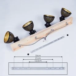 Hofstein Osina Deckenleuchte Schwarz, Braun, 4-flammig -Bürolampen Verkäufe osina deckenleuchte h3018798 4