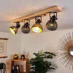 Hofstein Osina Deckenleuchte Schwarz, Braun, 4-flammig -Bürolampen Verkäufe osina deckenleuchte h3018798 8