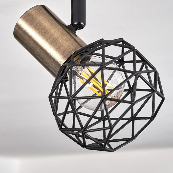 Hofstein Palmira Deckenleuchte Messing, Schwarz, 2-flammig 3 Hofstein Palmira Deckenleuchte Messing, Schwarz, 2-flammig – Bild 3