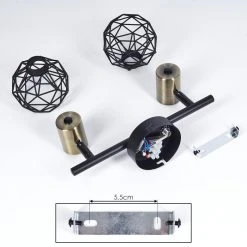 Hofstein Palmira Deckenleuchte Messing, Schwarz, 2-flammig 14 Hofstein Palmira Deckenleuchte Messing, Schwarz, 2-flammig -Bürolampen Verkäufe palmira deckenleuchte h3384282 4