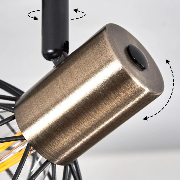 Hofstein Palmira Deckenleuchte Messing, Schwarz, 2-flammig 6 Hofstein Palmira Deckenleuchte Messing, Schwarz, 2-flammig – Bild 6